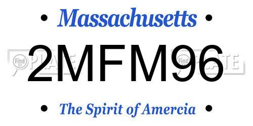 2MFM96 Massachusetts License Plate