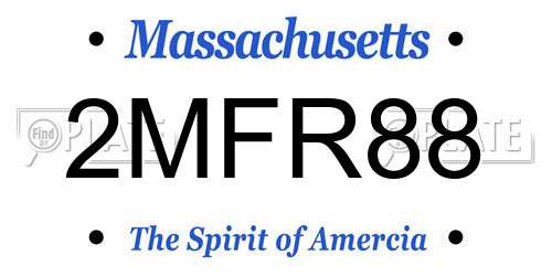 2MFR88 Massachusetts License Plate