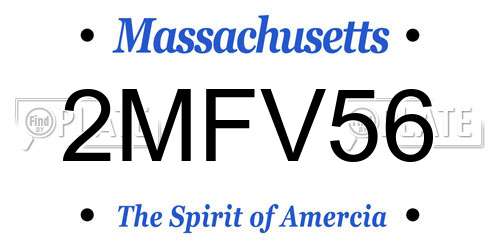 2MFV56 Massachusetts License Plate