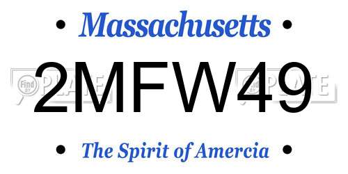 2MFW49 Massachusetts License Plate