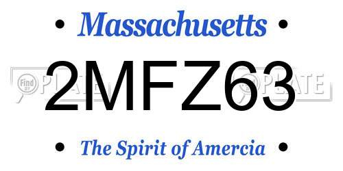 2MFZ63 Massachusetts License Plate