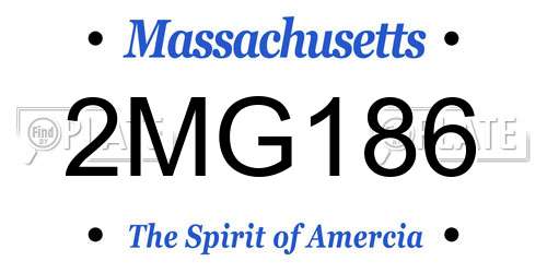 2MG186 Massachusetts License Plate