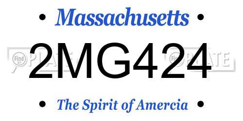 2MG424 Massachusetts License Plate