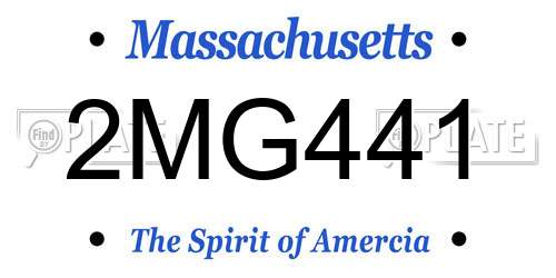 2MG441 Massachusetts License Plate
