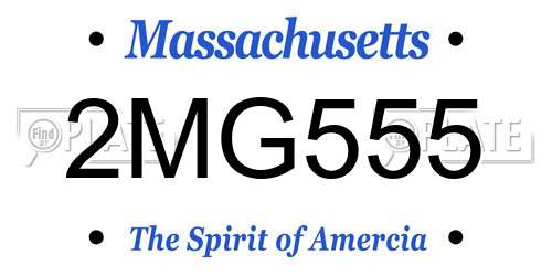 2MG555 Massachusetts License Plate