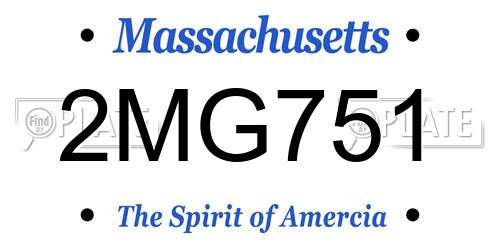 2MG751 Massachusetts License Plate