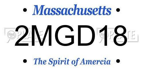 2MGD18 Massachusetts License Plate