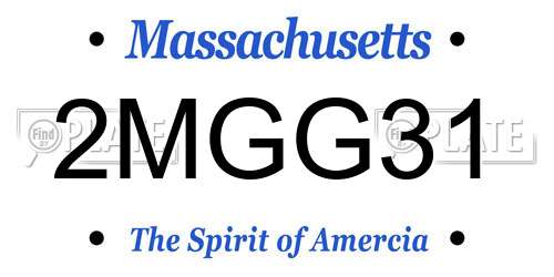 2MGG31 Massachusetts License Plate