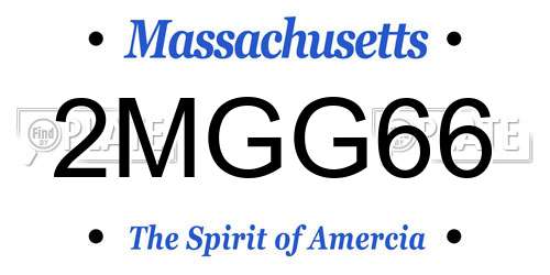 2MGG66 Massachusetts License Plate