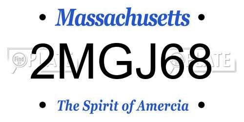 2MGJ68 Massachusetts License Plate