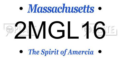 2MGL16 Massachusetts License Plate