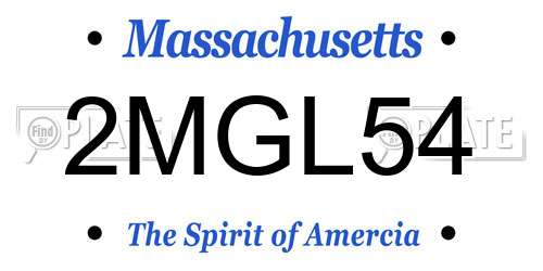 2MGL54 Massachusetts License Plate