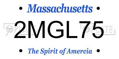 2MGL75 Massachusetts License Plate