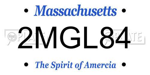 2MGL84 Massachusetts License Plate