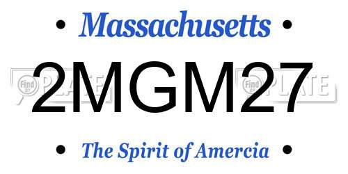 2MGM27 Massachusetts License Plate