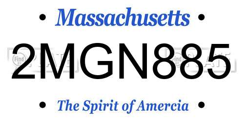 2MGN885 Massachusetts License Plate
