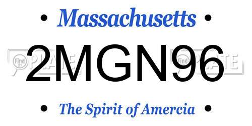 2MGN96 Massachusetts License Plate