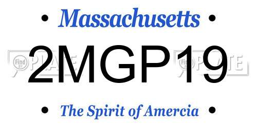 2MGP19 Massachusetts License Plate