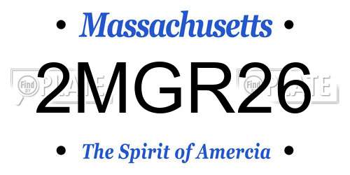 2MGR26 Massachusetts License Plate