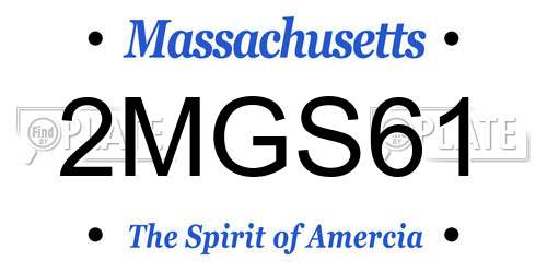 2MGS61 Massachusetts License Plate