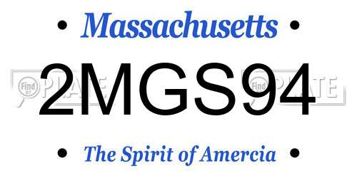 2MGS94 Massachusetts License Plate