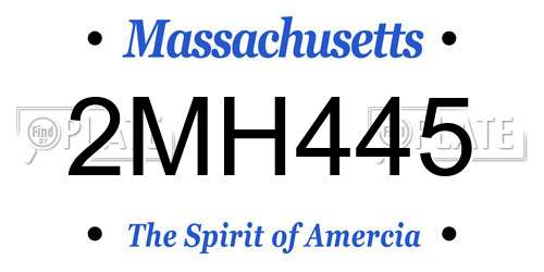 2MH445 Massachusetts License Plate