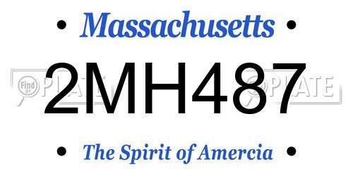 2MH487 Massachusetts License Plate