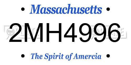 2MH4996 Massachusetts License Plate