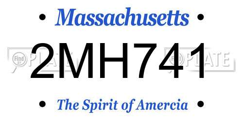 2MH741 Massachusetts License Plate