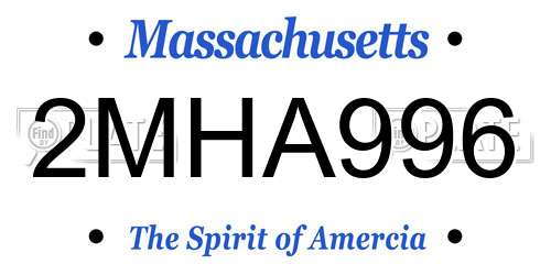 2MHA996 Massachusetts License Plate