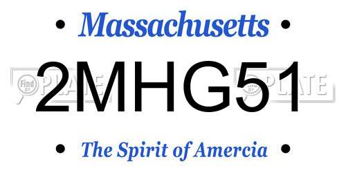 2MHG51 Massachusetts License Plate