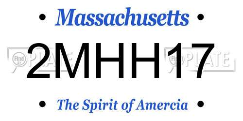 2MHH17 Massachusetts License Plate
