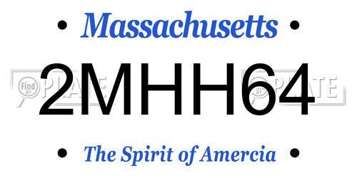 2MHH64 Massachusetts License Plate