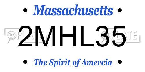 2MHL35 Massachusetts License Plate