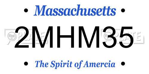 2MHM35 Massachusetts License Plate