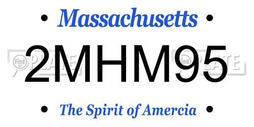 2MHM95 Massachusetts License Plate