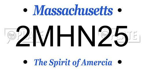 2MHN25 Massachusetts License Plate