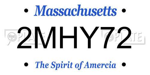 2MHY72 Massachusetts License Plate