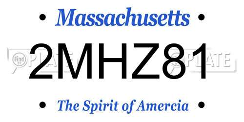 2MHZ81 Massachusetts License Plate