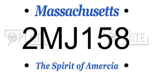2MJ158 Massachusetts License Plate