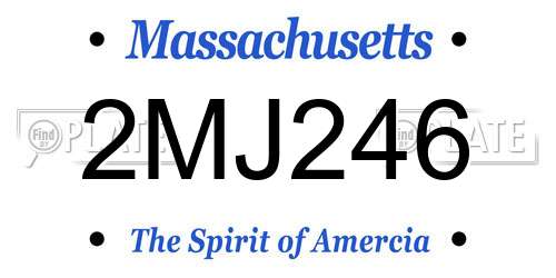 2MJ246 Massachusetts License Plate