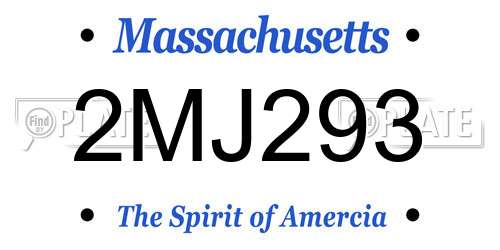 2MJ293 Massachusetts License Plate
