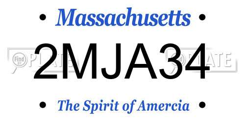 2MJA34 Massachusetts License Plate