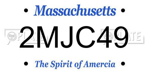2MJC49 Massachusetts License Plate
