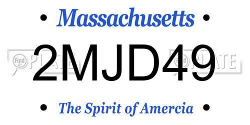 2MJD49 Massachusetts License Plate