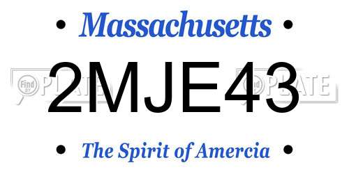 2MJE43 Massachusetts License Plate
