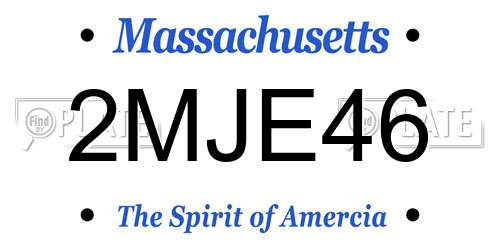 2MJE46 Massachusetts License Plate