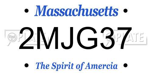2MJG37 Massachusetts License Plate
