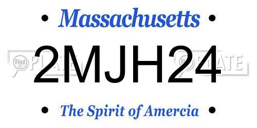 2MJH24 Massachusetts License Plate