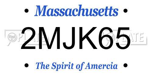 2MJK65 Massachusetts License Plate